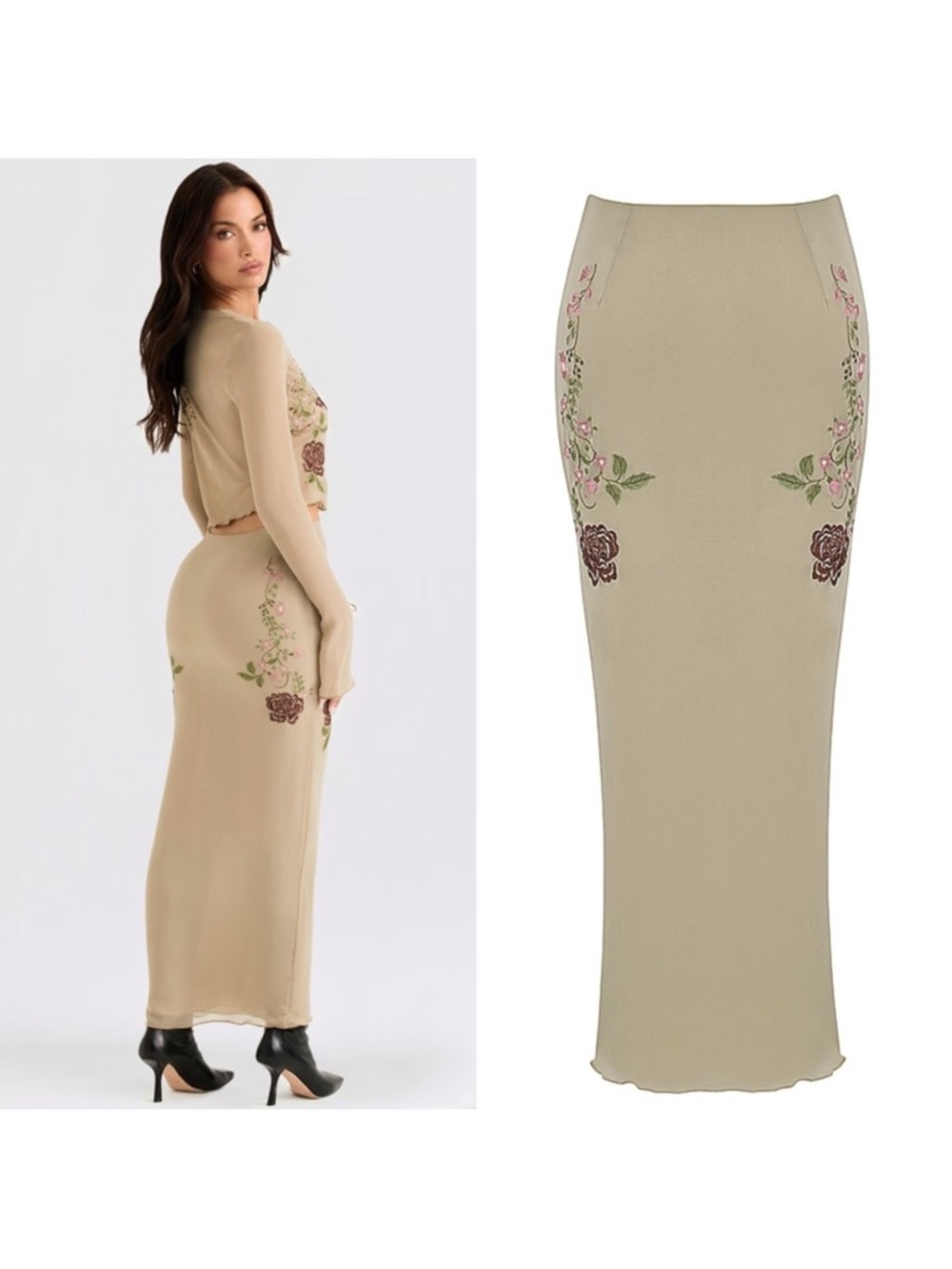 ❤️‍🔥Firm Price❤️‍🔥2 pieces House of CB ASRA Artichoke Floral Tie front + skirt - Picture 4 of 16
